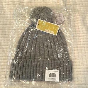 Grey Michael Kors Beanie with Pom | One Size | NWT